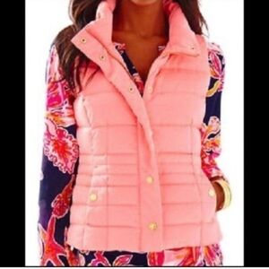 LILLY PULITZER Isabella Puffer Down Vest in Coral Size Small